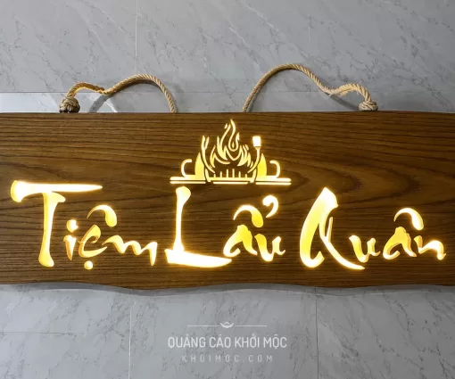 Bảng Hiệu Gỗ Quán Lẩu Tiệm Lẩu Quán
